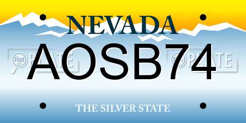 AOSB74 Nevada License Plate