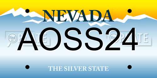 AOSS24 Nevada License Plate
