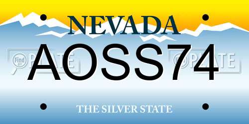 AOSS74 Nevada License Plate