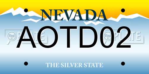 AOTD02 Nevada License Plate