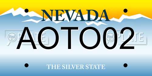 AOTO02 Nevada License Plate