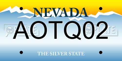 AOTQ02 Nevada License Plate