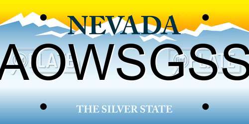 AOWSGSS Nevada License Plate