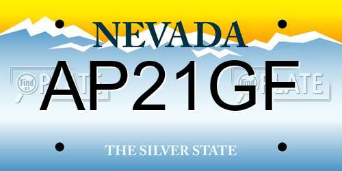 AP21GF Nevada License Plate