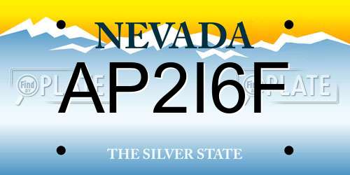 AP2I6F Nevada License Plate