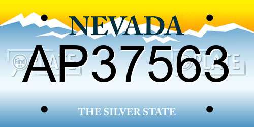 AP37563 Nevada License Plate