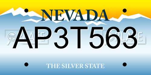 AP3T563 Nevada License Plate