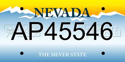 AP45546 Nevada License Plate