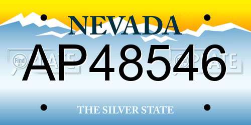 AP48546 Nevada License Plate