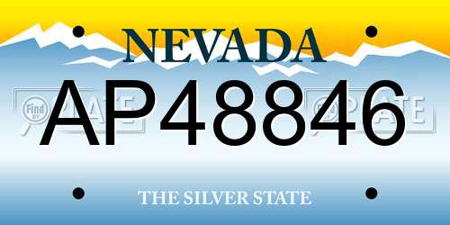 AP48846 Nevada License Plate