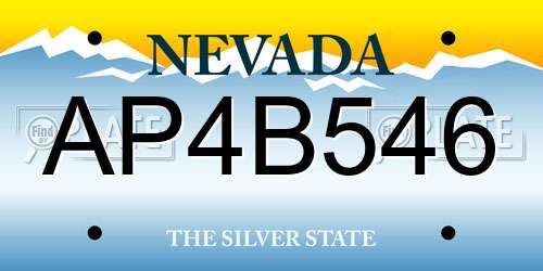 AP4B546 Nevada License Plate