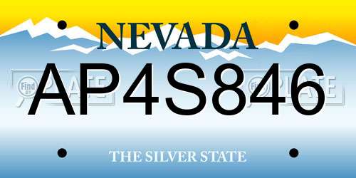 AP4S846 Nevada License Plate