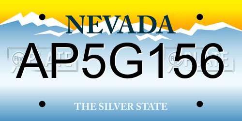 AP5G156 Nevada License Plate