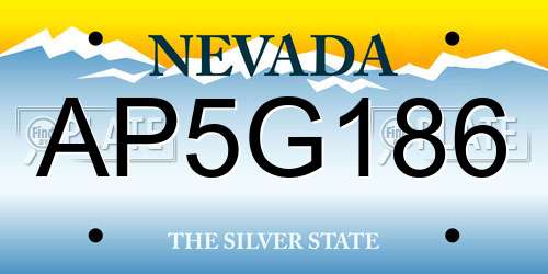 AP5G186 Nevada License Plate