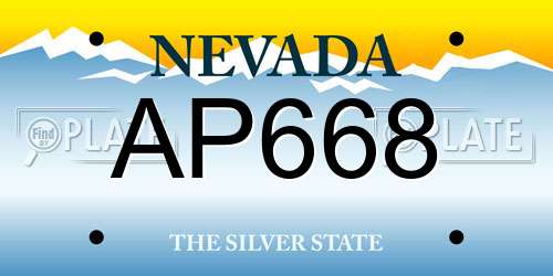 AP668 Nevada License Plate