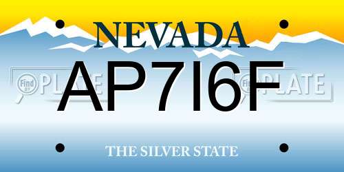AP7I6F Nevada License Plate