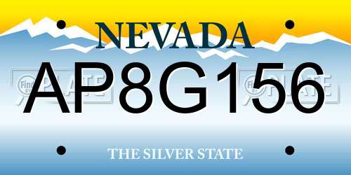 AP8G156 Nevada License Plate