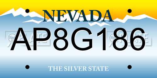 AP8G186 Nevada License Plate