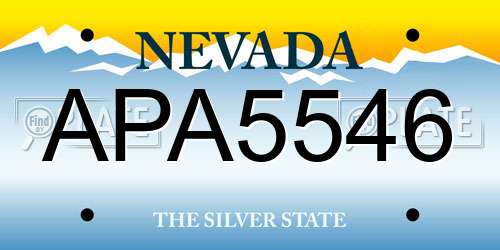 APA5546 Nevada License Plate