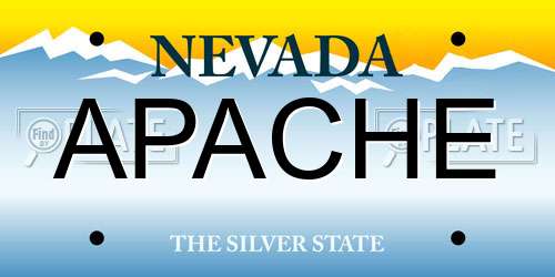 APACHE Nevada License Plate