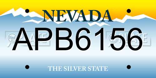 APB6156 Nevada License Plate