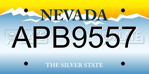 APB9557 Nevada License Plate
