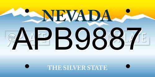 APB9887 Nevada License Plate