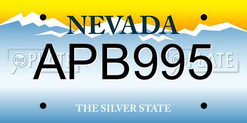 APB995 Nevada License Plate