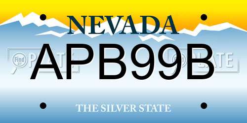 APB99B Nevada License Plate