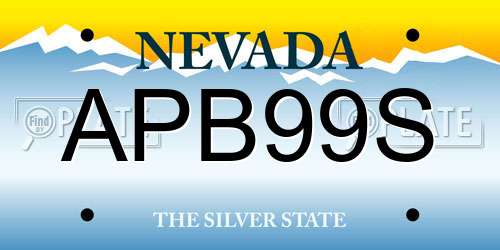 APB99S Nevada License Plate