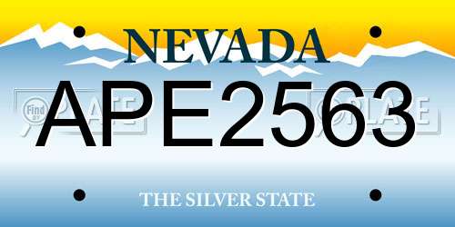 APE2563 Nevada License Plate