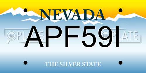 APF59I Nevada License Plate
