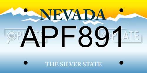 APF891 Nevada License Plate