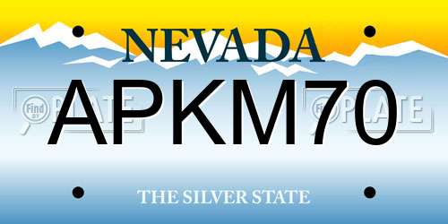APKM70 Nevada License Plate