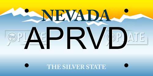 APRVD Nevada License Plate
