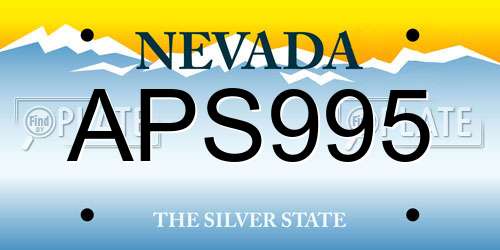 APS995 Nevada License Plate