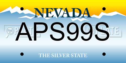 APS99S Nevada License Plate