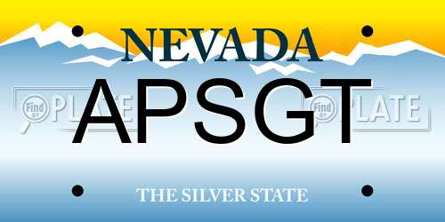 APSGT Nevada License Plate
