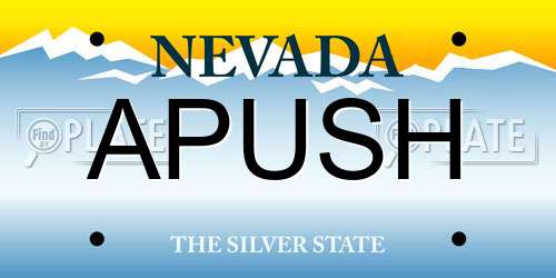 APUSH Nevada License Plate