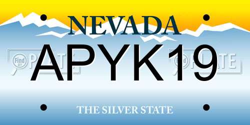 APYK19 Nevada License Plate