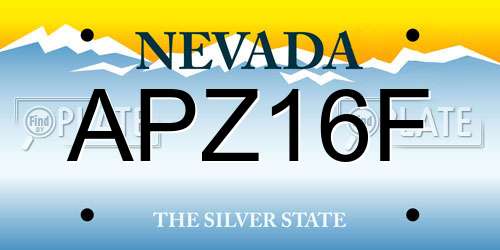 APZ16F Nevada License Plate