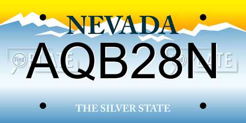 AQB28N Nevada License Plate