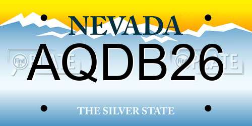 AQDB26 Nevada License Plate