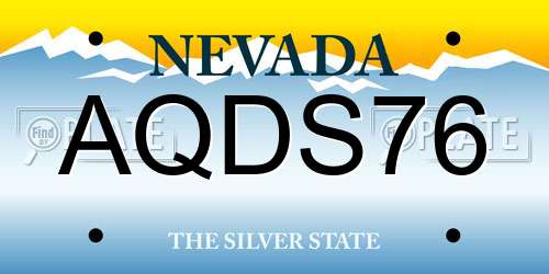 AQDS76 Nevada License Plate