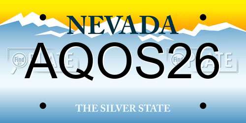 AQOS26 Nevada License Plate