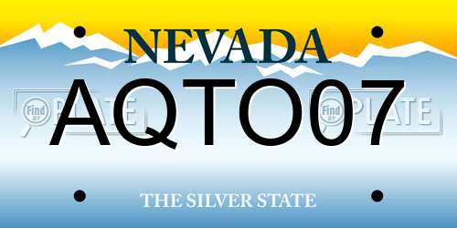 AQTO07 Nevada License Plate