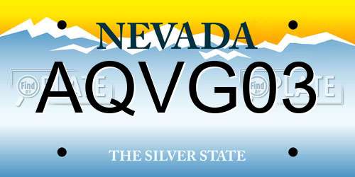 AQVG03 Nevada License Plate