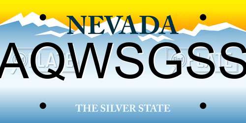 AQWSGSS Nevada License Plate