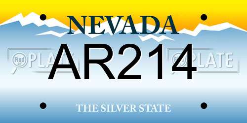 AR214 Nevada License Plate
