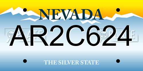AR2C624 Nevada License Plate